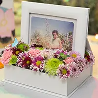 باکس گل قاب عکس گلدار
